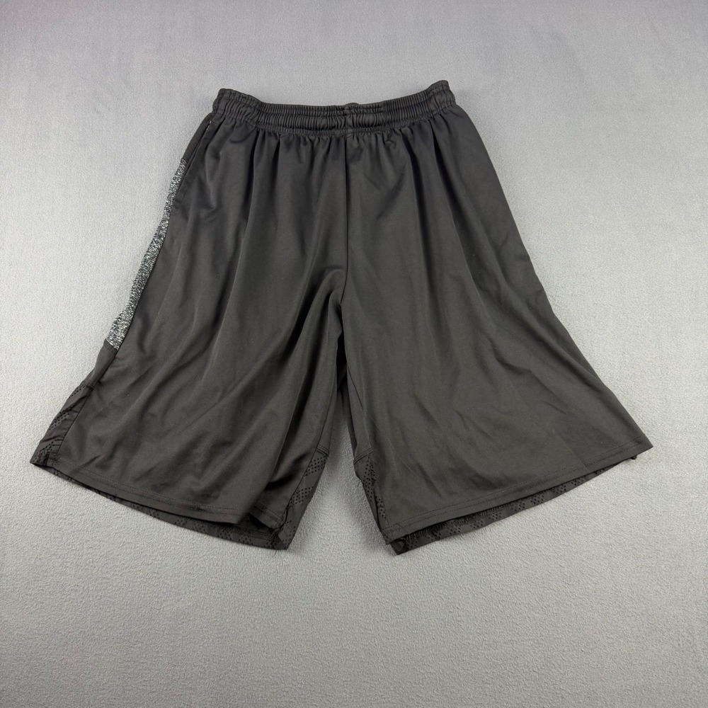 Game Time Mens Athletic Basketball Shorts Black Grey Side Stripe Size Large